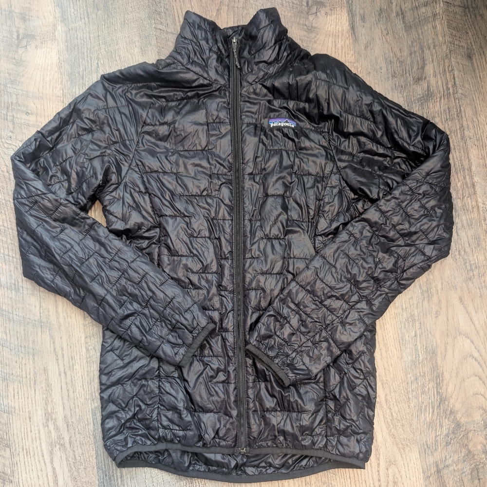 Patagonia Women's Black Micro Puff Jacket Sustainable Puffer Coat Packable Xs